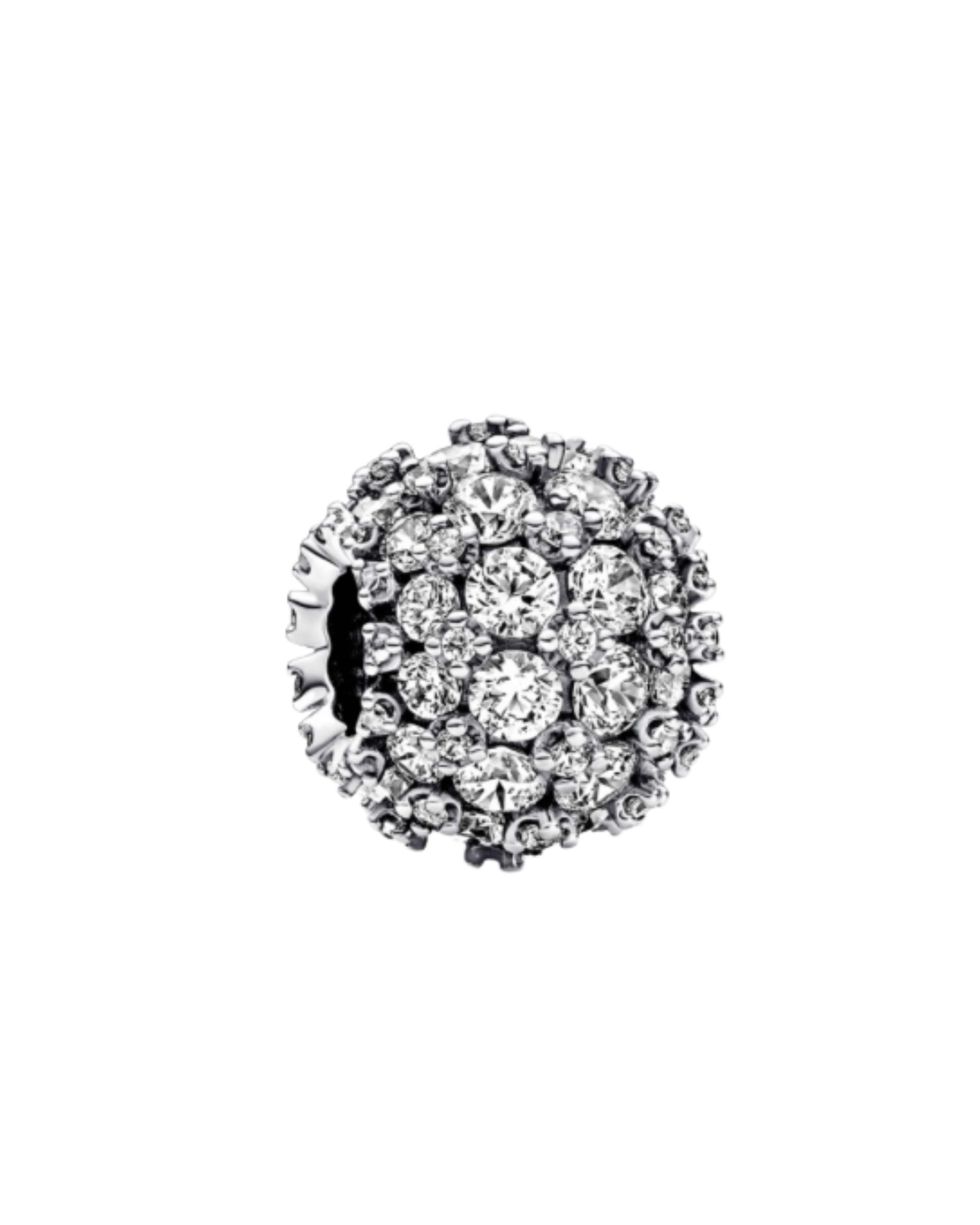 Charm 222  bola plata brillos