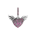 Charm 3 corazón alas rosa