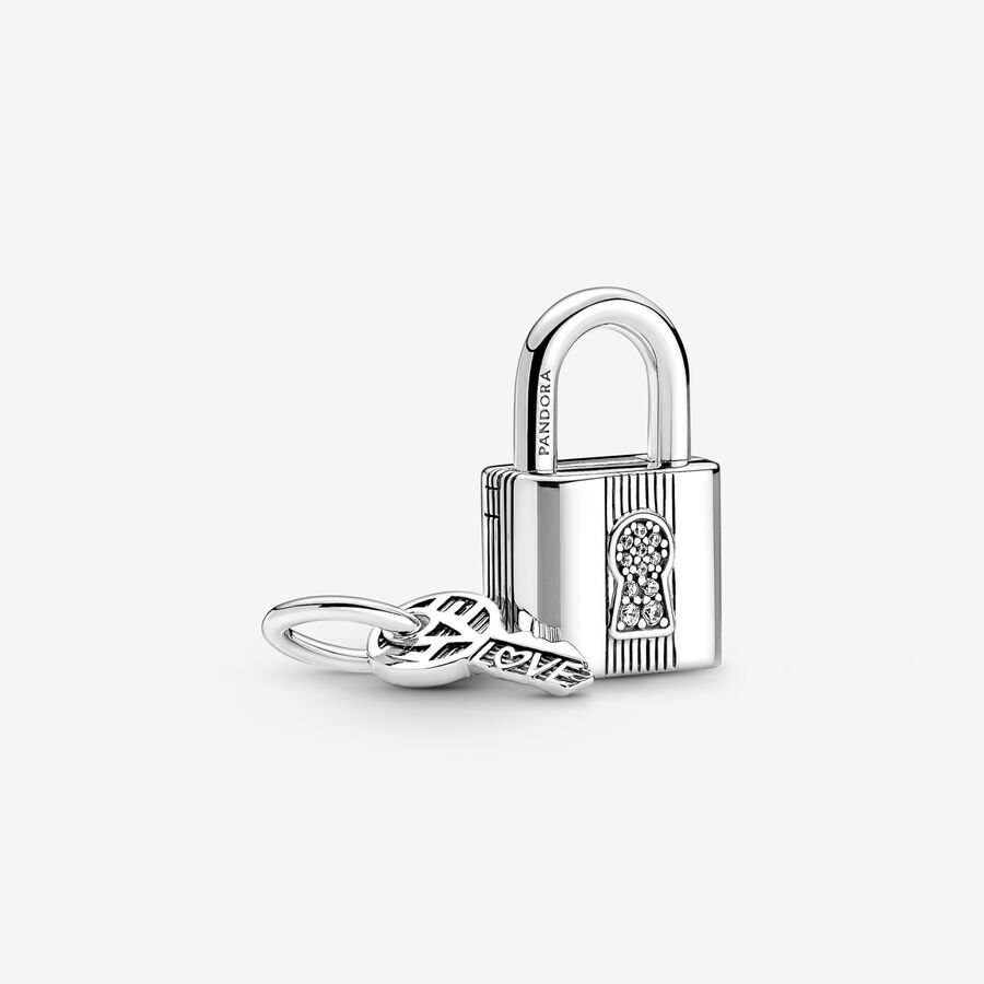 Charm 792 Candado y Llave Plata