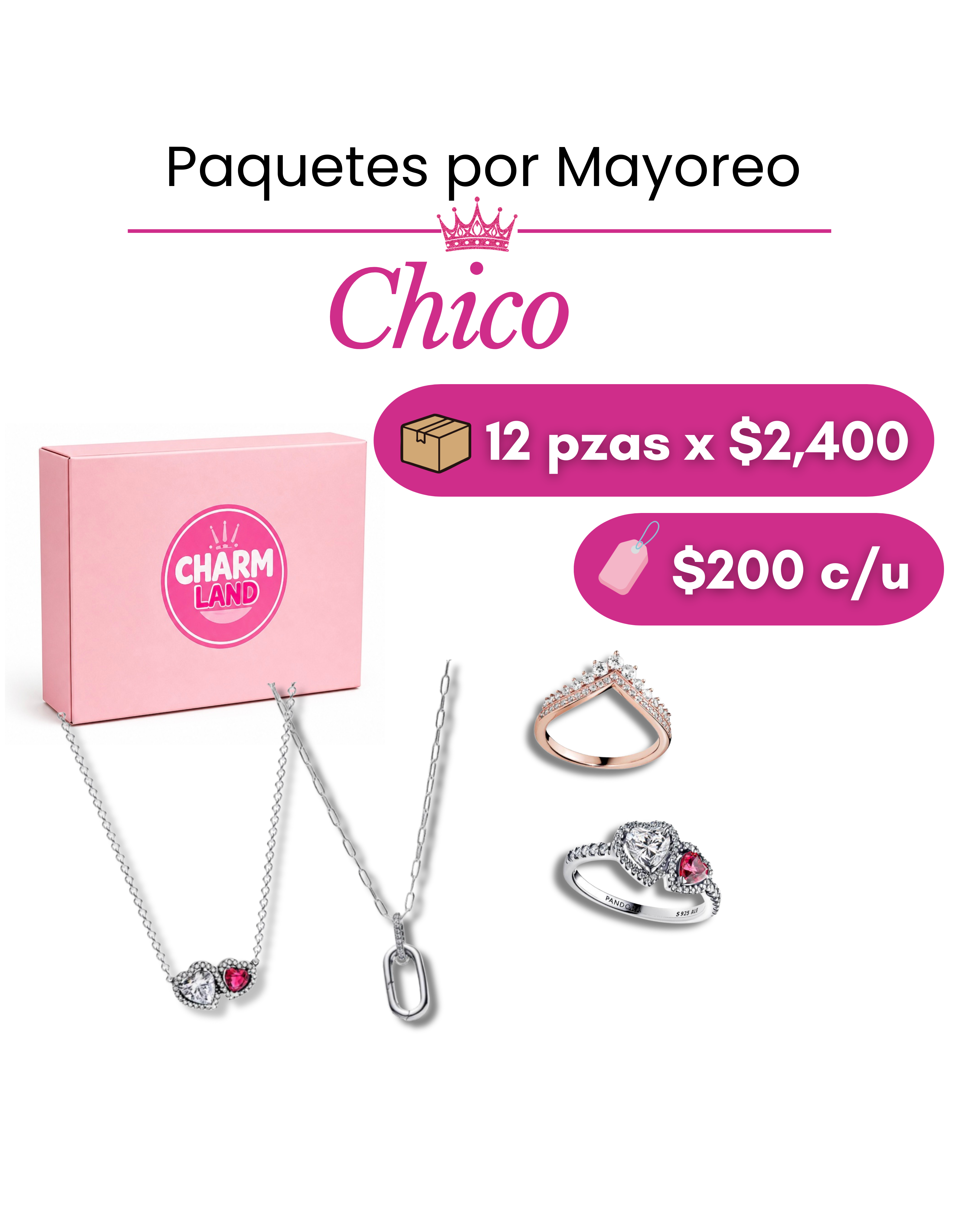 Paquete chico cadenas o anillos