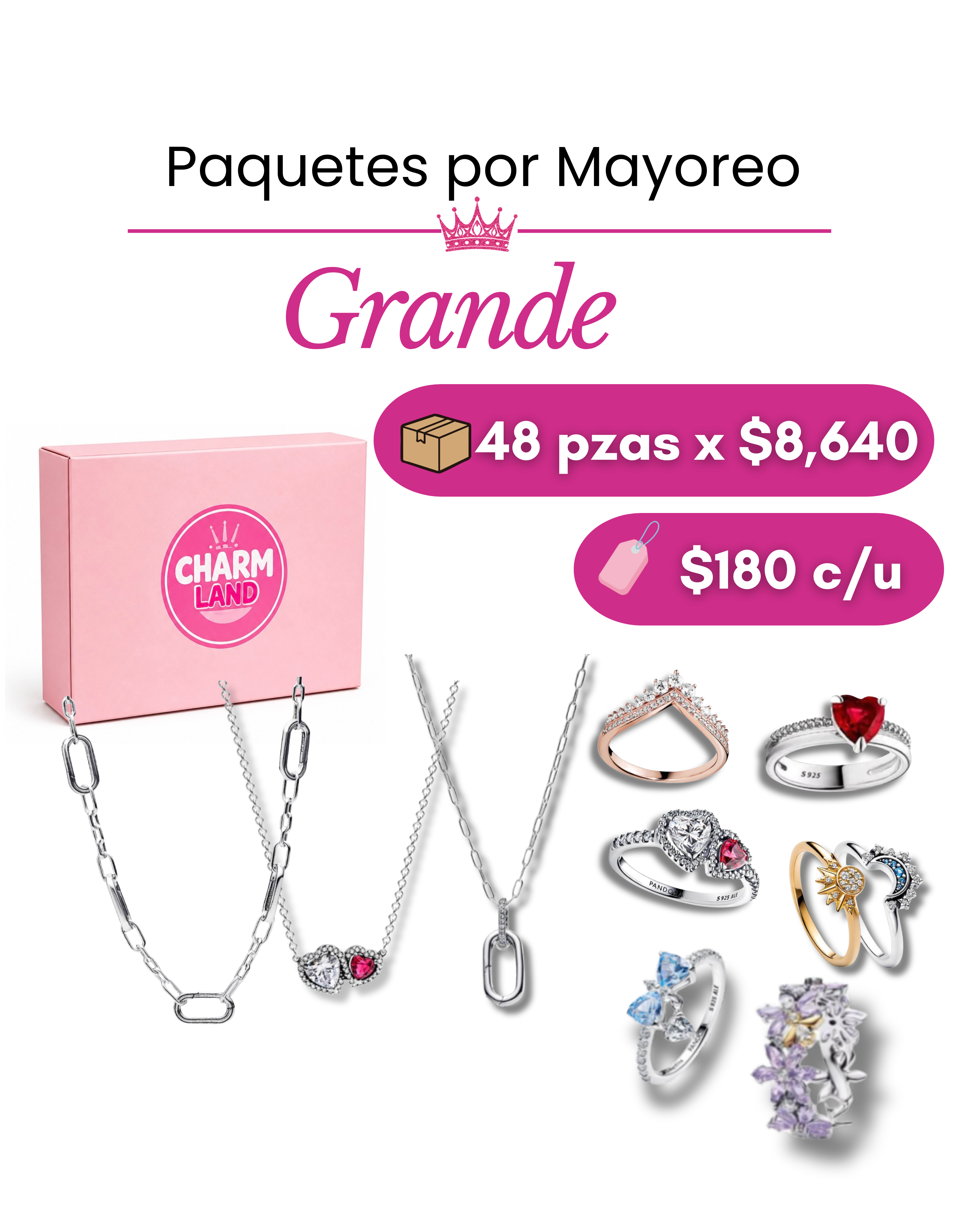 Paquete grande cadenas o anillos