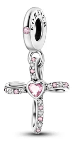 Charm 819 Cruz Nudo Rosa
