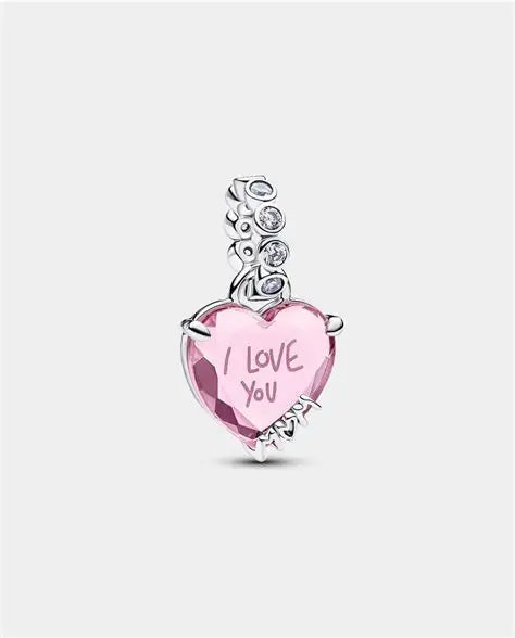 Charm 798 Corazón Rosa "i love you"