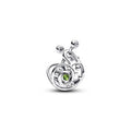 Charm 828 Caracol Plata con destello Verde