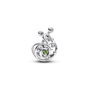 Charm 828 Caracol Plata con destello Verde